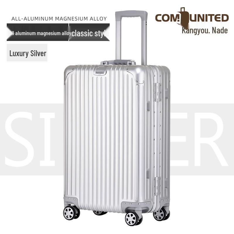 

26-дюймовый чемодан из полностью алюминиевого сплава с кодовым замком для женщин и мужчин 20 inches