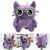 Giocattolo Peluche Gatto Viola Tostada Per Bambini e Collezionisti Con Morbido Materiale Peluche Corto