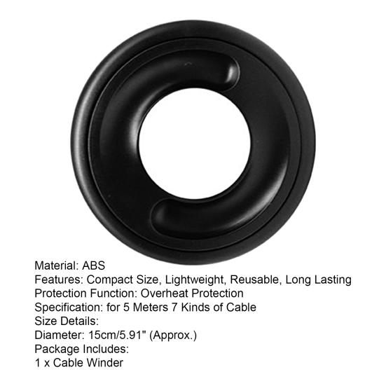 Cable Winder Reusable Rotatable Design Wide Dustproof Multipurpose Application Anti-winding ABS Cable Winder