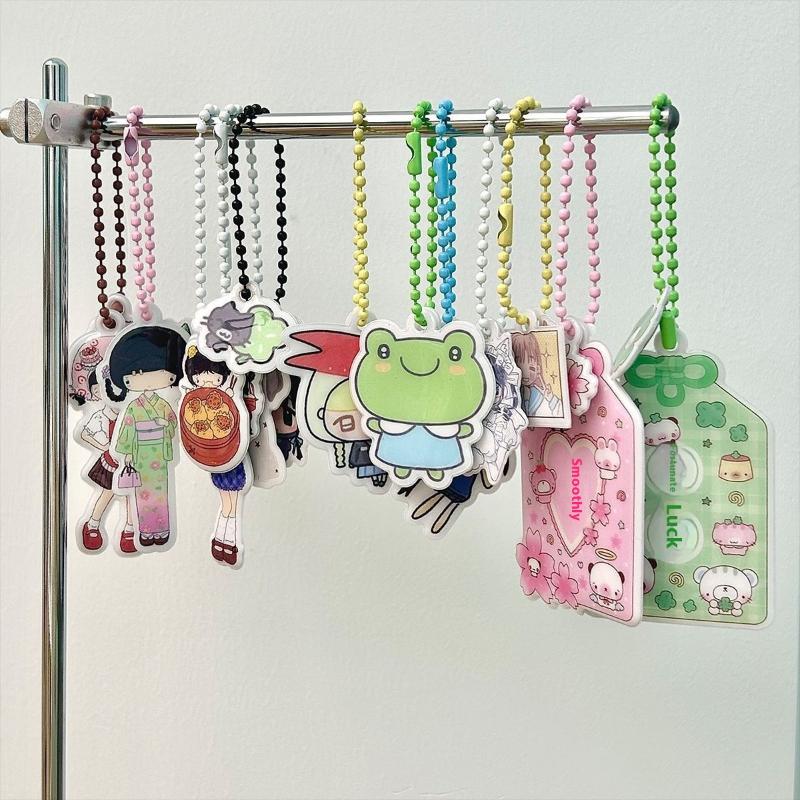 Cute Mini Puff Foam Keychain Cartoon Girl Phone Keyring Pendant Key Hanging Decoration Bag Charms For Couple Gifts