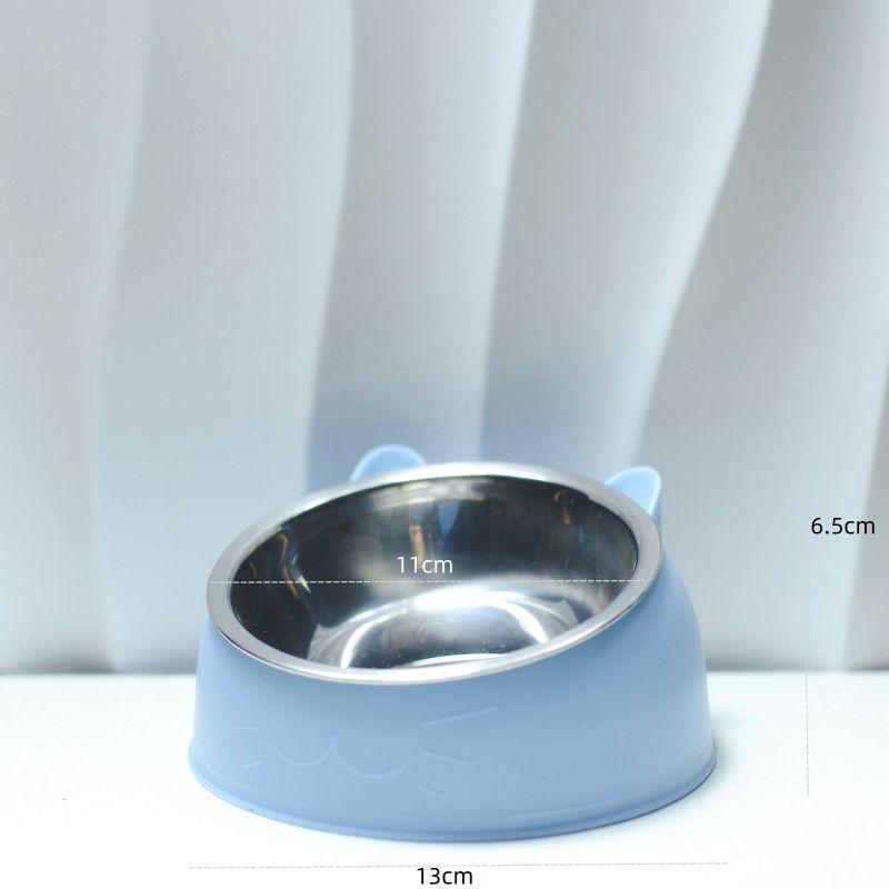 Popular Slanted Stainless Steel Pet Bowl - Detachable, Washable, Anti-Spill Design for Cats & Dogs.