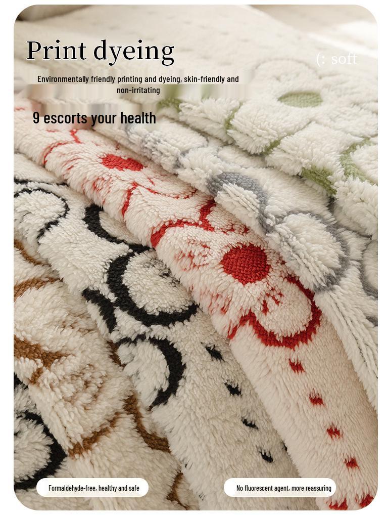 Shu Cotton Velvet Floral Jacquard Non-Slip Sofa Cushion, Thick Cream Style Cover for Autumn/Winter 2025