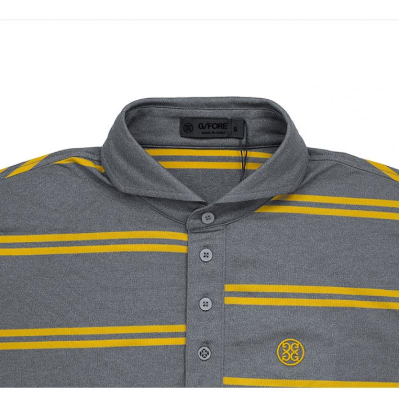 Polo Zipore Gri cu Dungi Decalate G4ms23k182a Lhgr