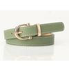Adjustable Golden Oval Shape Buckle Thin Belt PU-leather All-match Belt Hot Girl Women Waist Belt for Coat Skirts Jeans