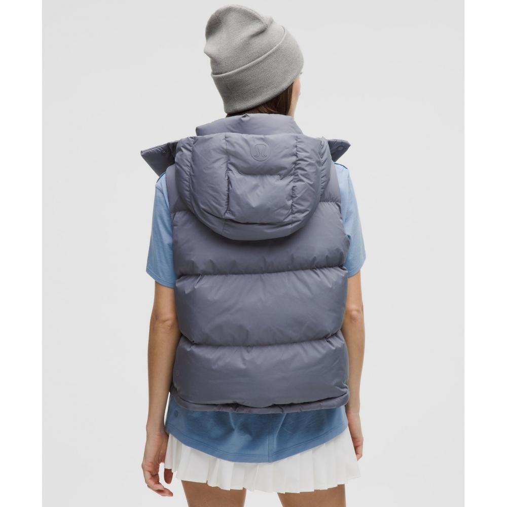 Lululemon Wunder Puff 600 Down Fill Cropped Vest Solar Grey Rhino Grey