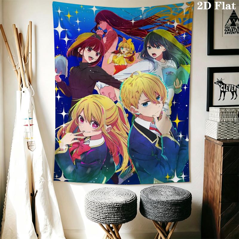 Oshi no K Wall Tapestry Aesthetic Wall Hanging Printed Fabric Blanket Decorative Tapestries for Bedroom Living Room Home Decor