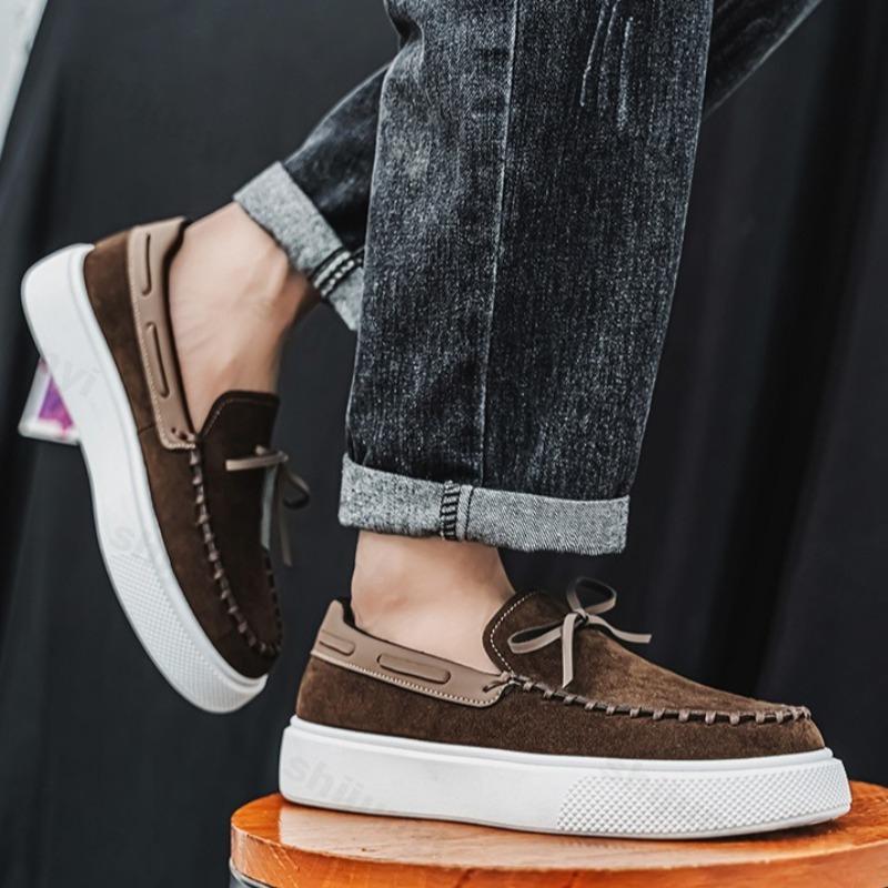 Fashion 2025 Autumn New Retro Shallow Mouth Thick Soled Single Shoes for Men Versatile Comfortable Fashion Niche Designed Chunky Loafers