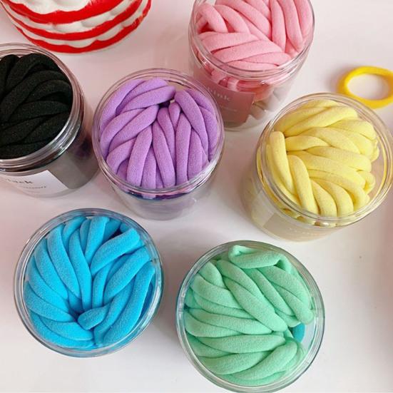 50Pcs Women Hair Ties Vibrant Color High Elasticity Hair Bands No Damage Strong Hold Ponytail Holder Versatile Hair Accessories