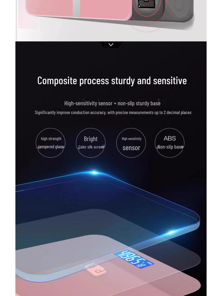 Smart Electronic Body Scale: High Precision, Accurate, Rechargeable, Perfect for Weight Loss Tracking.
