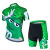 Summer Cartoon Fun Bean M Bean Team Edition Mountain Cycling Suit Men'S And Women'S Short Sleeve Suit Strap Shorts Riding