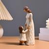 Kunstharzhandwerk Ornament für Tisch Mutter und Sohn Figur Statue Elegantes Tischornament Familienständer Skulptur Kreatives Handwerk Heimdeko