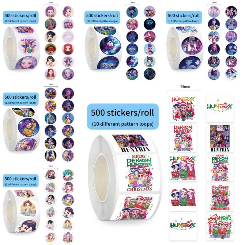 500Pcs/Roll Popular Anime  K-Pop Stickers Tiger Theme Diy Waterproof Decals For Scrapbook Phone Luggage Skateboard Laptop Decor