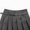 Spring 2025 Women's European & American Style Belted Pleated Skirt