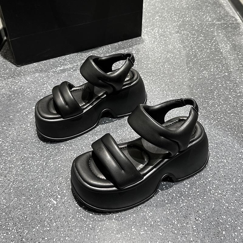 Roman Sandals Women's Summer Wear Exquisite New Fairy Wind Slope Heel Beach Shoes Platform Heightening Women's Shoes