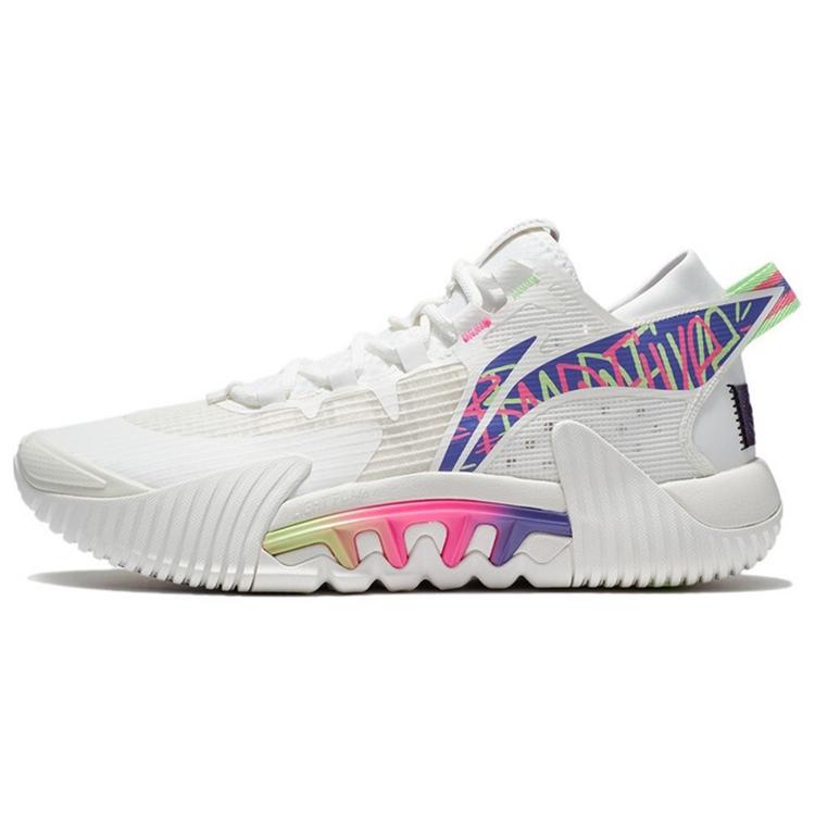 New LiNing Badfive 2 Low The Soldier Does Not Tire Of Deceit. Rebound Low top Performance Basketball Shoes Men's Ecru ABFT029-4