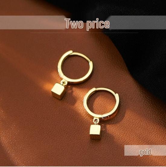 925 Sterling Silver Geometric Square Ear Cuffs - Cold Style 2021
