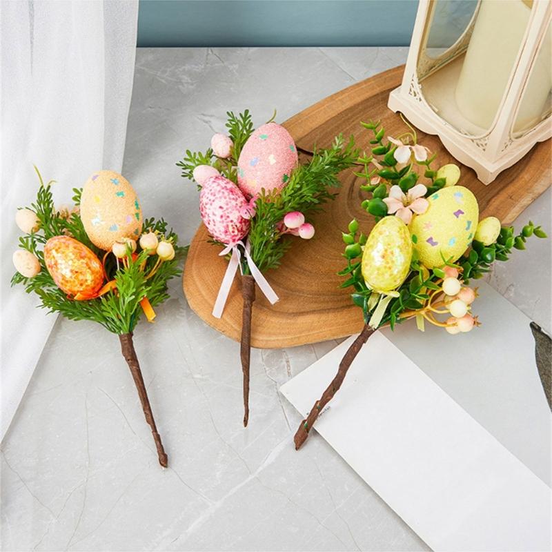 Sophisticated Easters Foam Eggs Bouquet Decoration Bright Color Suitable for Holiday Atmosphere Home Party Display