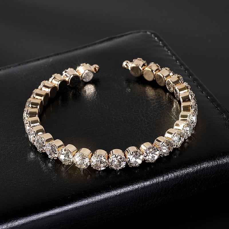 Bridal Bracelet AB Rhinestone Wrapped Full Diamond Open Bracelet Crystal Bracelet Accessories