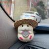 Y4UA Plush Hamster Car Company Hamster Car Ornament Attractive for Fun Loving Drives
