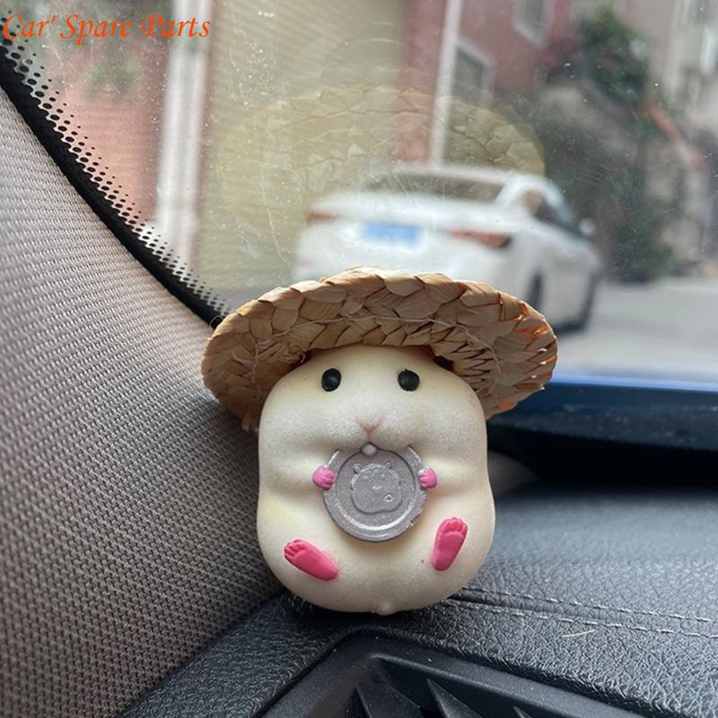Y4UA Plush Hamster Car Company Hamster Car Ornament Attractive for Fun Loving Drives