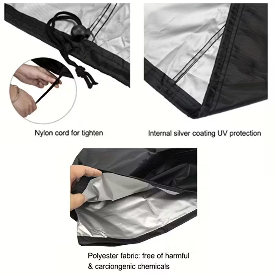 Round Outdoor Furniture Cover with Drawstring Closure, Suitable for Round Dining Table and Chair Outdoor Patio Furniture Cover