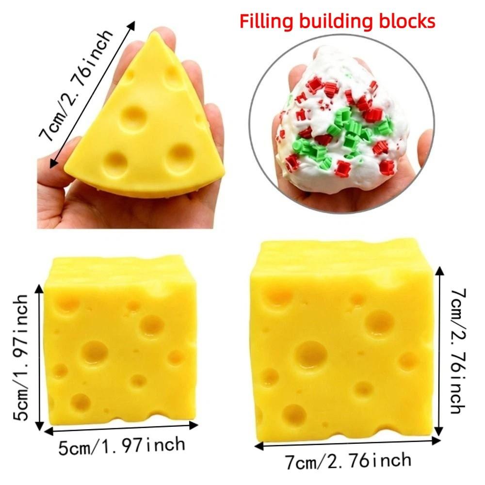 5/7cm Cheese Squeezed Cube Sound Effects TPR Fidget Toy Cheese Stress Ball  Children's Gifts