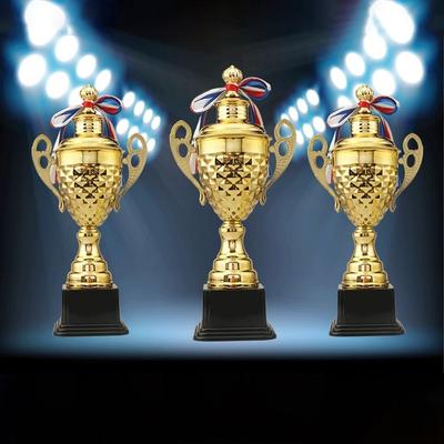 Gold Color Metal Trophy Height 33cm Gold Trophy Competition Trophy  Soccer Competition