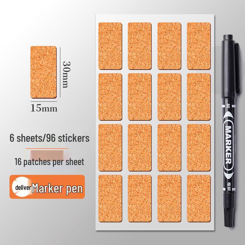 Color Cork Self-Adhesive Label Stickers for Handwritten Notes and Small Markers