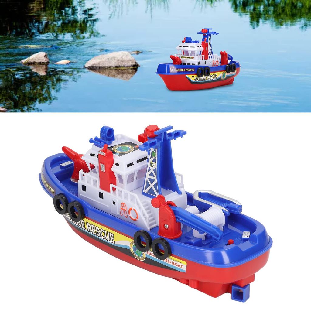 Urhomy Fire Boat Toy, Fountain Toy Ship with Music and Lights, Fireboat Toy, Water Spraying Ship Model, Electric Toy Ship Model, Fire Boat Toy,