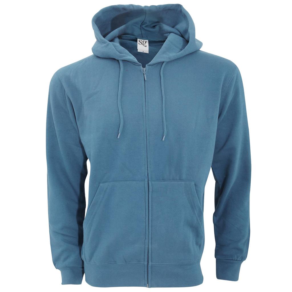 SG Mens Plain Full Zip Hooded Sweatshirt