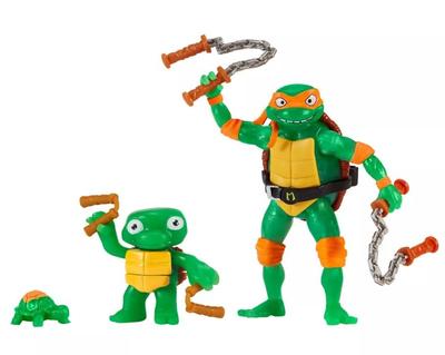 Playmates Toys Teenage Mutant Ninja Turtles Mutant Mayhem 4.5" Michelangelo Ninja Making of the Ninja Basic Action Figure