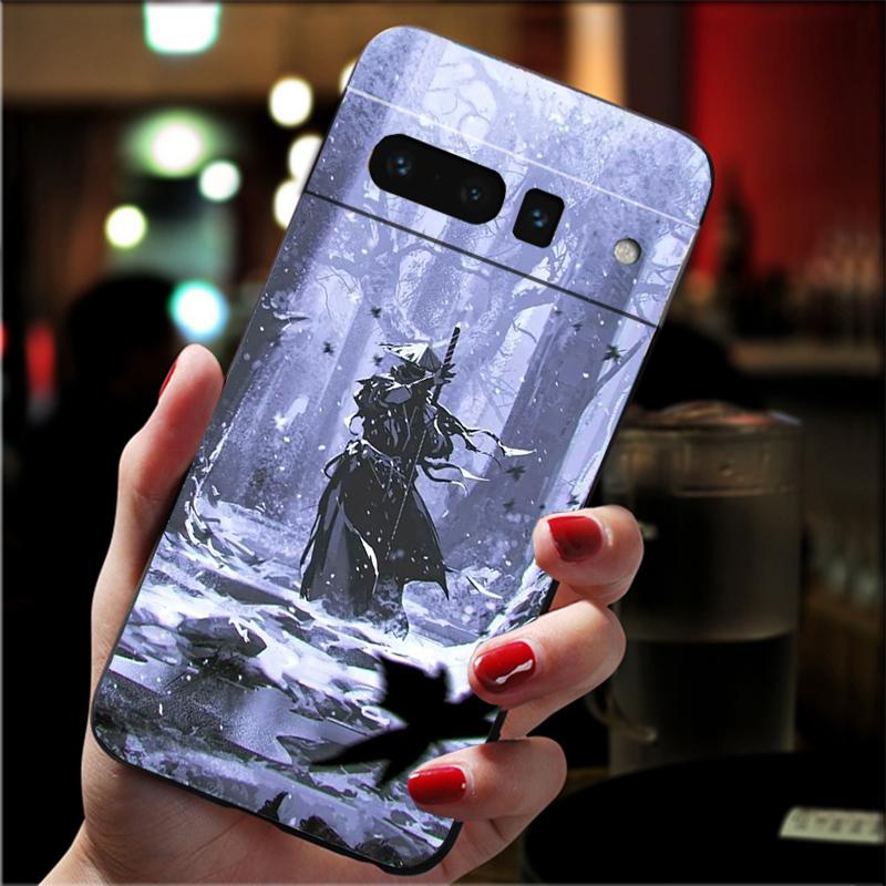For Google Pixel 10 9 Pro XL Silicone Phone Soft Case For Google Pixel 9A 8A 7A 6A 5 Cover Shell Japanese Samurai Sword Anime