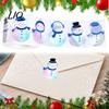 Festive Envelope Seals 500PCS Shiny Snowman Stickers, Waterproof Self Adhesive Labels, Round Labels Decorative Packaging Decals Greeting Cards And DIY