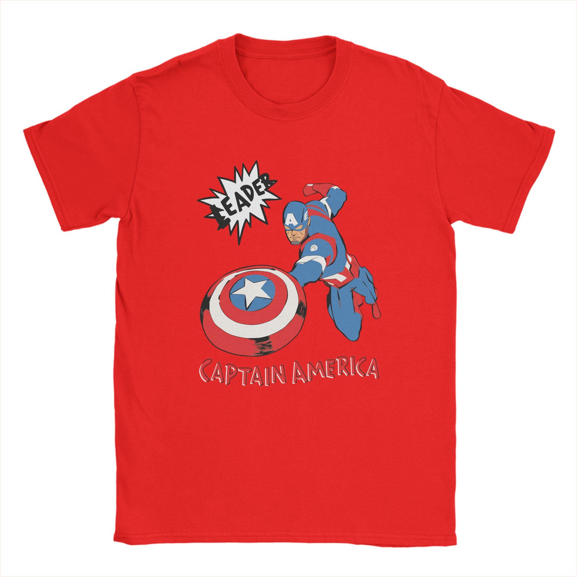 

Harajuku TShirt Summer Captain America Hip Hop T Shirts Cotton Tshirt for Unisex Aesthetic Printed Short Sleeve Tees S