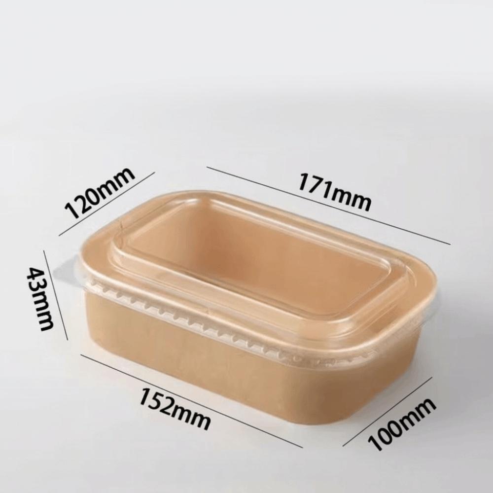10PCS/Set Square Kraft Paper Lunch Box Paper Food Packing Box Disposable Lunch Box  Household