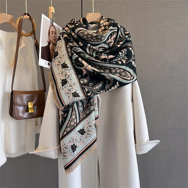 Winter Warm Cashmere Scarf for Women Luxury Pashmina Blanket Thick Shawl Wrap Neckerchief Fashion Bufanda Echarpe Poncho