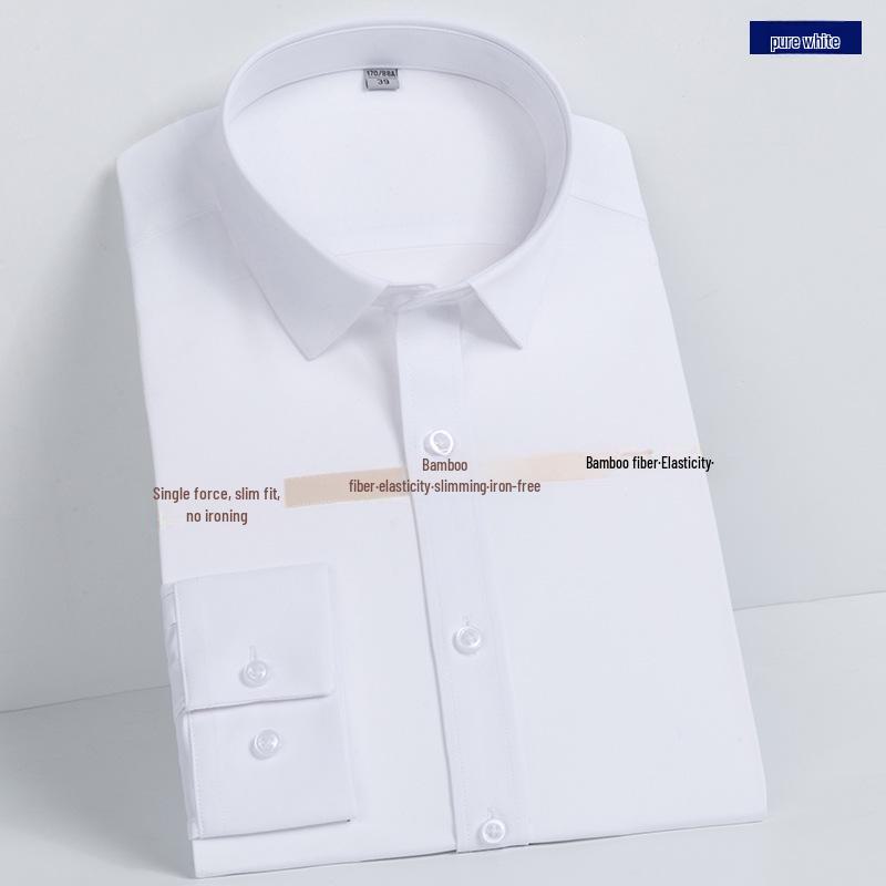 Men's Long-Sleeve Non-Iron Cotton Bamboo Shirt