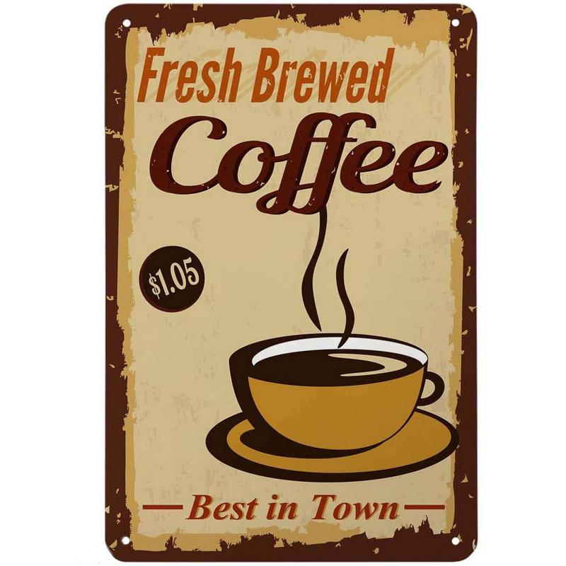 Blechschilder Kaffeebier Tee Wanddekoration Vintage Kunstposter Eisenmalerei für Man Cave Heimcafé Gartenclub B