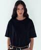 Noiseu W Creased Cotton T-Shirt - Black