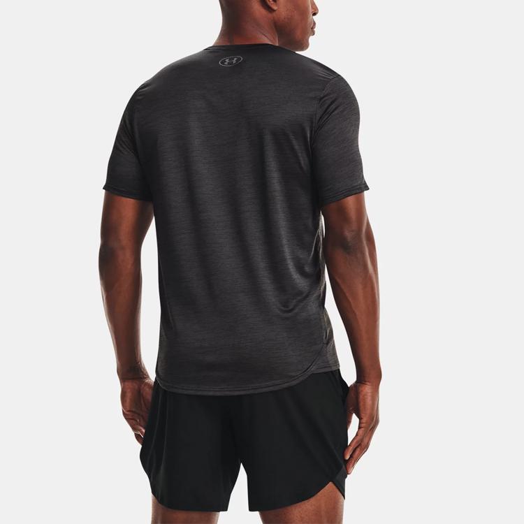 Under Armour Casual Training Sports Round Neck Breathable T-Shirt Men Tops Black 1365216-001