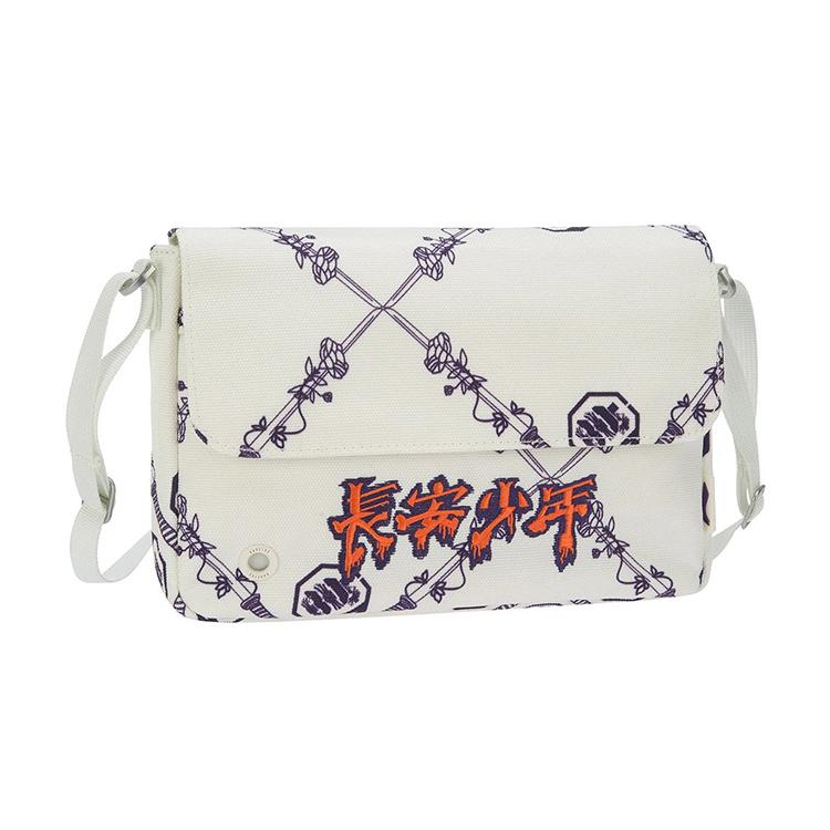New LiNing Fabric Shoulder Bag, Crossbody Bag Regular Men's Vanilla White All Over Print ABDR556-2