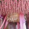 12pcs-Wisteria Home Decoration, Artificial Flower Vine Belt, Shopping Mall, Wedding Decoration, Arched Vine Atmosphere Layout