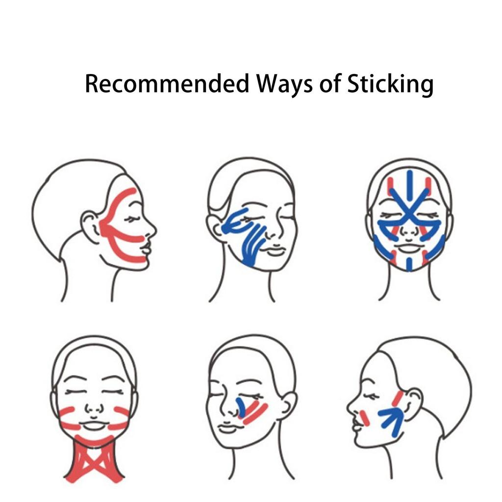 3 Rolls Face Tape Facial Wrinkle Remover Strip Easy Cutting V Shaping Lifting Patch