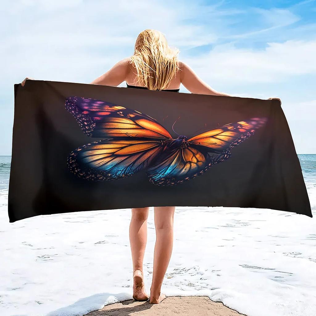 Butterfly Microfiber Beach Towels Oversized,Sand Free Beach Towel for Adults Kids Men Women Absorbent Quick Dry Pool Towel