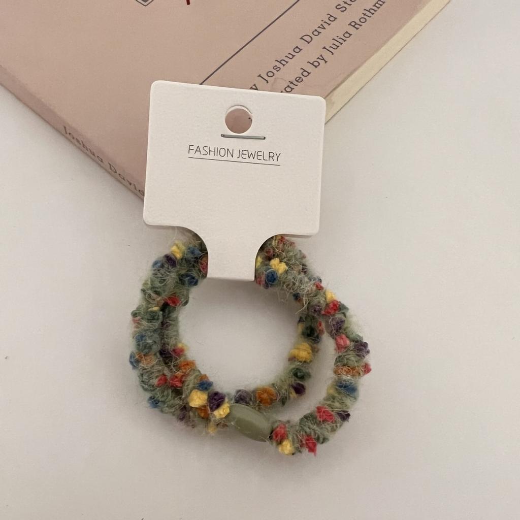 Candy Multicolored Wool Is Wound Around The Hair Band, with A Girlish Heart Hair Tie and A Female Forest-tied Hair Band