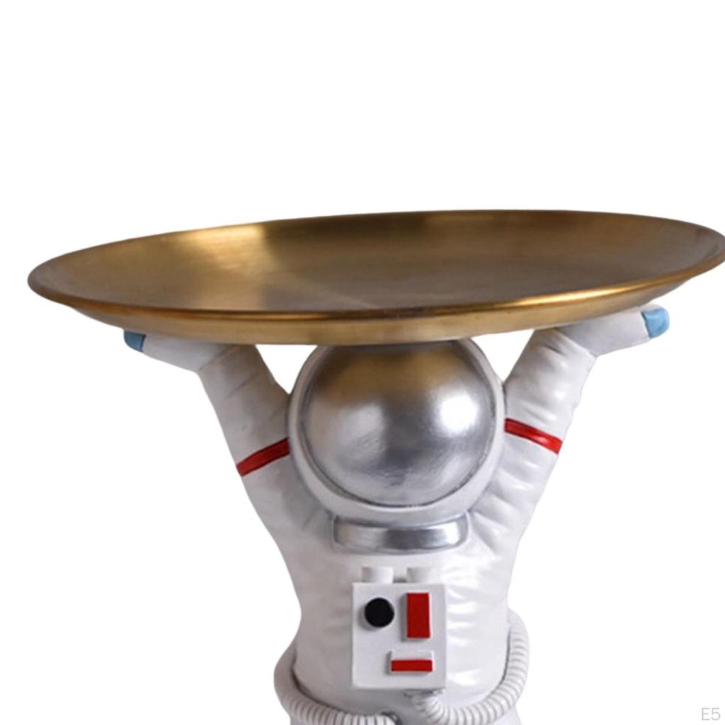 Chic Astronaut Statue, Holder Organizer Resin Figurine European Sundries Storage Tray for Dining
