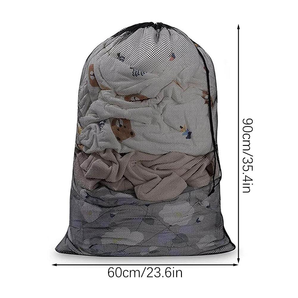 Drawstring Mesh Laundry Bag,Reusable Wash Clothes Storage Bag,Toy Football Organizer,Anti-Twisting Anti-Scratch Laundry Bag