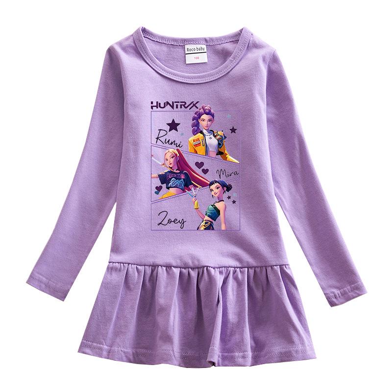 K-pop Monster Hunter Girl Group Dress - Cartoon Ruffle Long Sleeve Mesh Princess Skirt