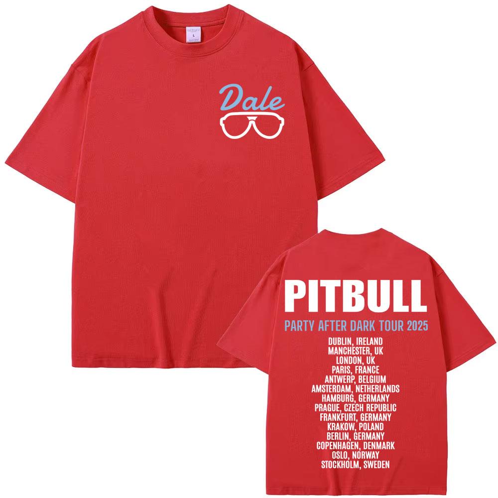 Pitbull Party After Dark EU 2025 Tour Graphic Concert T Shirt Men Women Harajuku Hip Hop Gothic Short Sleeve T-shirts Streetwear