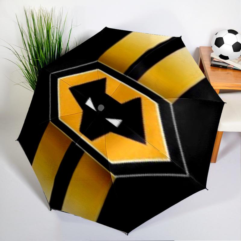 Wolves Team Emblem Printed Automatic Umbrella, 8-Frame for Travel, camping, Casual Umbrella, Essential Gift for for family and friends
